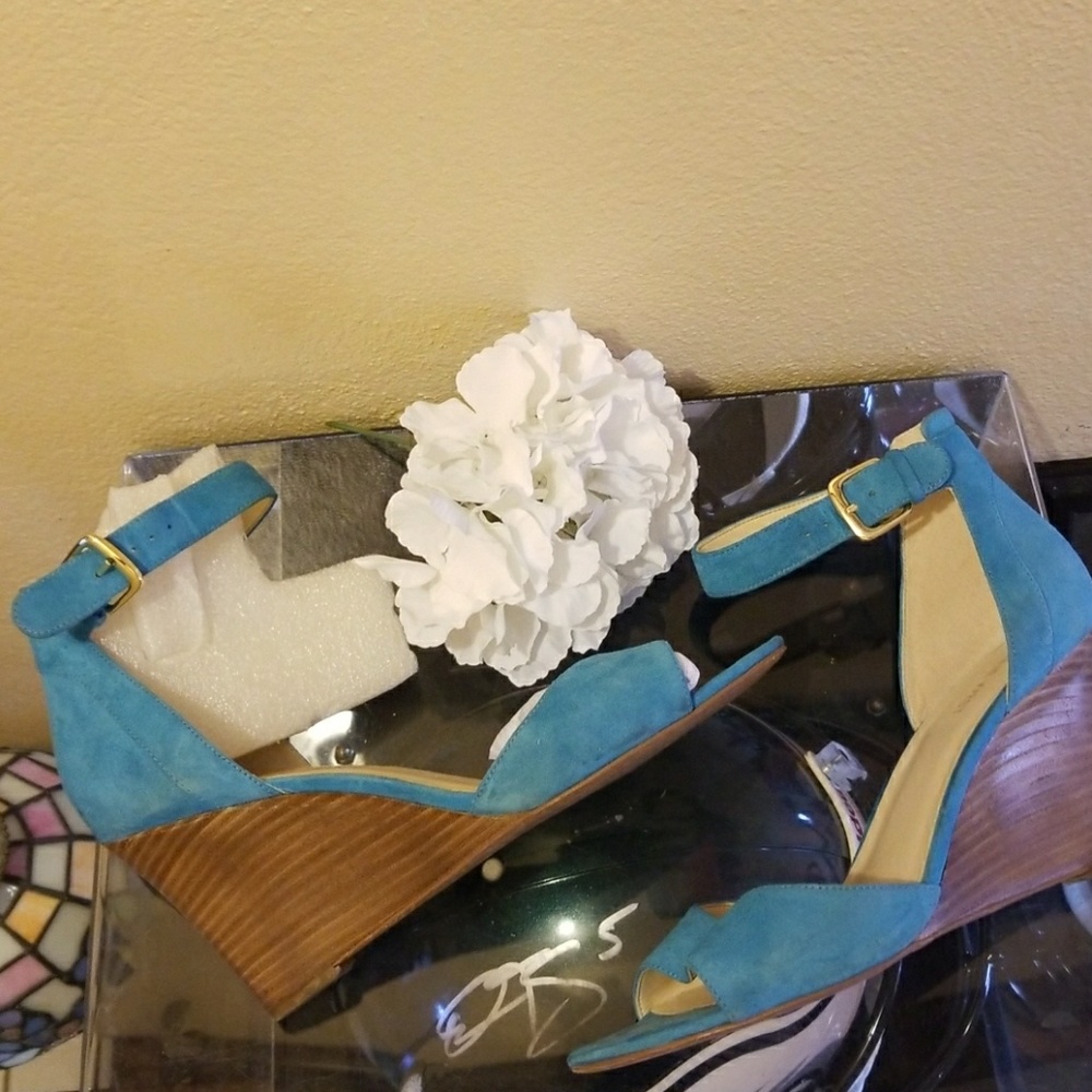 Turquoise Wedge by Nine West sz 10 - Picture 2 of 4